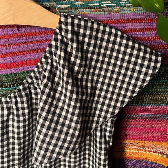 One Shoulder Gingham Shift Dress w/ Pockets! - Picture 2 of 4